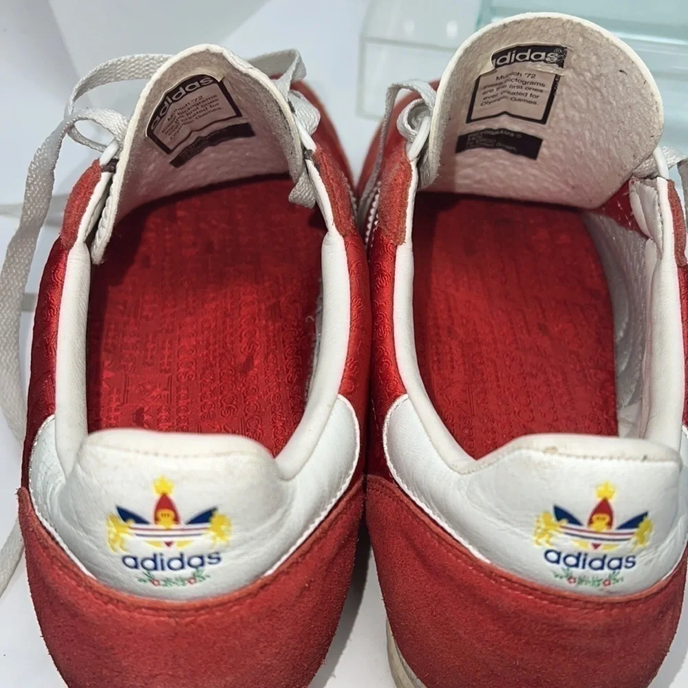 Men’s Adidas Sz 9 Red White SL 76 Munich 72 Rare 2008 Samba Athletic Track Shoes